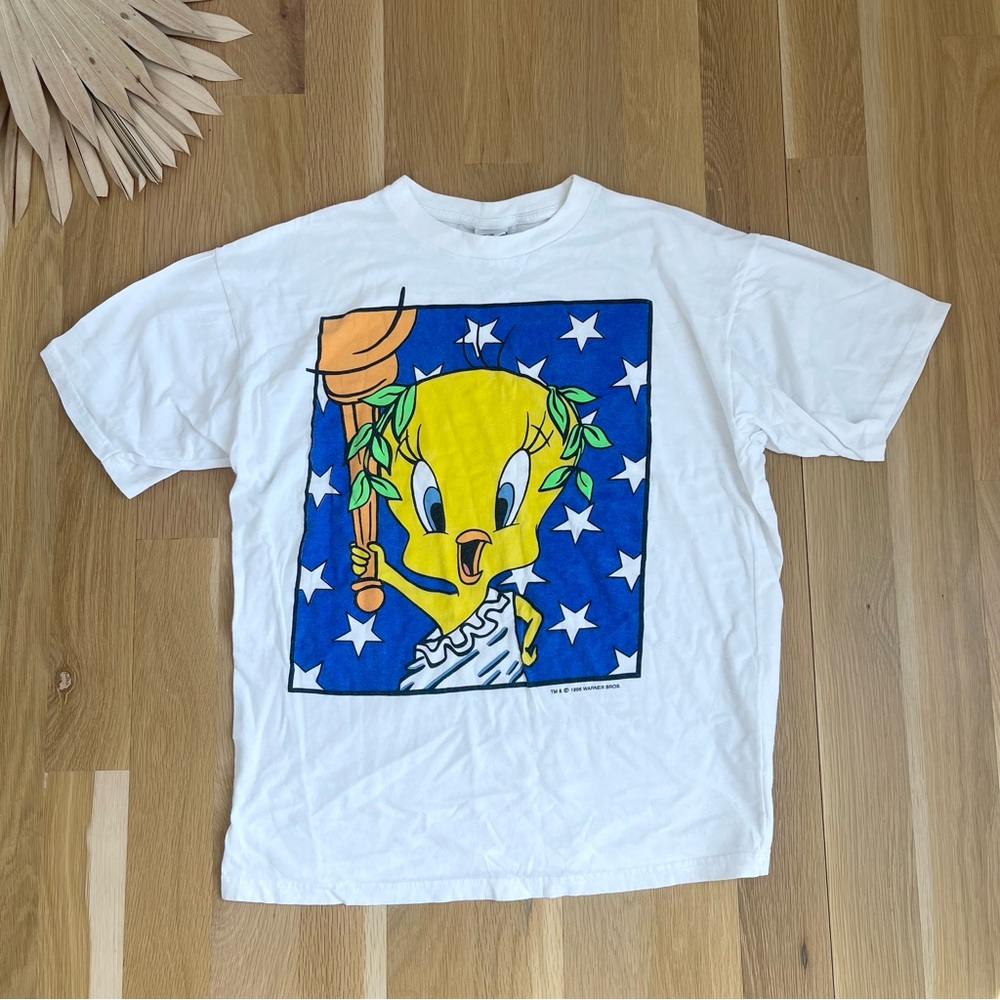 Vintage Looney Tunes 1996 Tweety Bird Greek Olympics Toga Roman Tee or Shirt XL